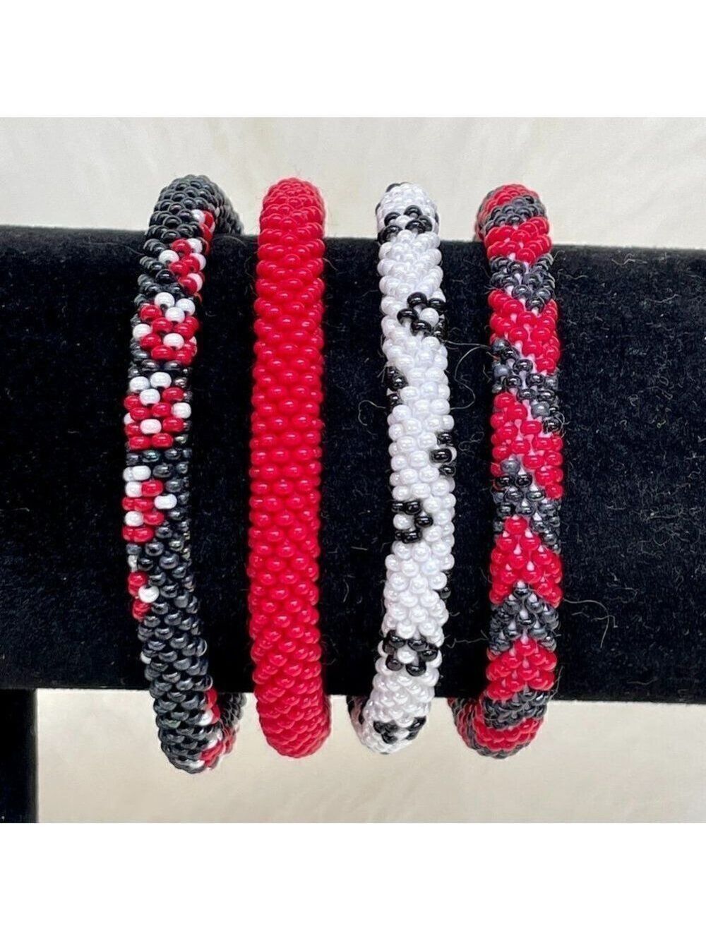 HAND CRAFTED in Nepal Beaded Bracelets (set of 4) #662